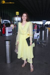 actress Tamannaah Bhatia pretty in a light yellow salwar dress