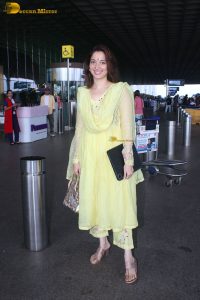 actress Tamannaah Bhatia pretty in a light yellow salwar dress