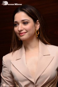 Tamannaah Bhatia in a light pink pant suit dress