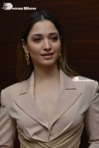 Tamannaah Bhatia in a light pink pant suit dress