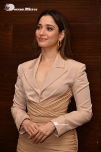 Tamannaah Bhatia in a light pink pant suit dress