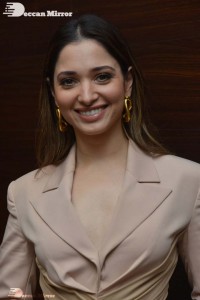 Tamannaah Bhatia in a light pink pant suit dress