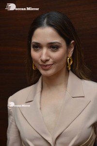 Tamannaah Bhatia in a light pink pant suit dress