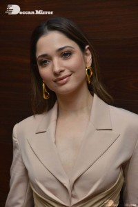 Tamannaah Bhatia in a light pink pant suit dress