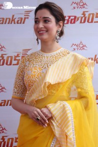 Tamannaah Bhatia in a yellow saree