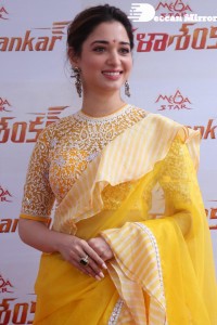 Tamannaah Bhatia in a yellow saree