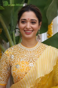 Tamannaah Bhatia in a yellow saree