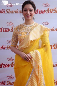 Tamannaah Bhatia in a yellow saree