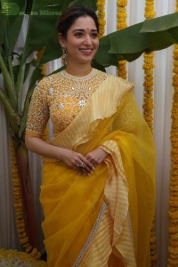 Tamannaah Bhatia in a yellow saree