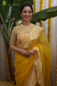 Tamannaah Bhatia in a yellow saree