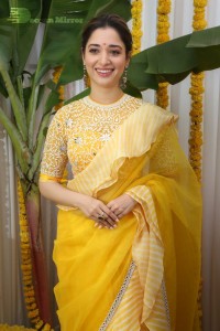 Tamannaah Bhatia in a yellow saree