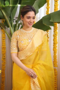 Tamannaah Bhatia in a yellow saree