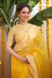 Tamannaah Bhatia in a yellow saree