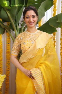 Tamannaah Bhatia in a yellow saree