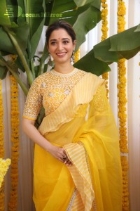 Tamannaah Bhatia in a yellow saree