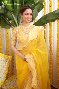 Tamannaah Bhatia in a yellow saree