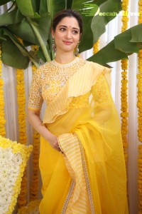 Tamannaah Bhatia in a yellow saree