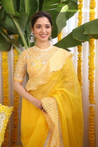 Tamannaah Bhatia in a yellow saree