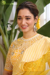 Tamannaah Bhatia in a yellow saree