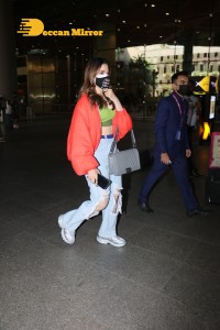 Actress Tamannaah Bhatia at Mumbai Airport on January 27, 2022