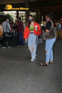 Actress Tamannaah Bhatia at Mumbai Airport on January 27, 2022