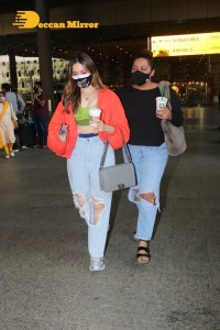Actress Tamannaah Bhatia at Mumbai Airport on January 27, 2022