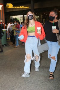Actress Tamannaah Bhatia at Mumbai Airport on January 27, 2022