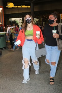 Actress Tamannaah Bhatia at Mumbai Airport on January 27, 2022