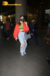 Actress Tamannaah Bhatia at Mumbai Airport on January 27, 2022
