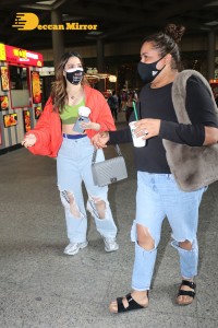 Actress Tamannaah Bhatia at Mumbai Airport on January 27, 2022