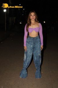 Tamannaah Bhatia in a pink top while visiting Andheri in Mumbai