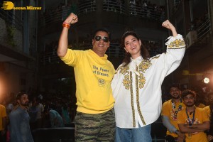 Tamannaah Bhatia and Madhur Bhandarkar promote the film Babli Bouncer