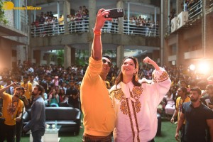 Tamannaah Bhatia and Madhur Bhandarkar promote the film Babli Bouncer