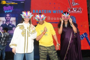 Tamannaah Bhatia and Madhur Bhandarkar promote the film Babli Bouncer