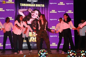 actress tamannaah bhatia promotes her series Jee Karda at national college in Mumbai