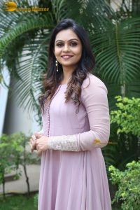 Indian actress tanvi ram in a pink salwar dress