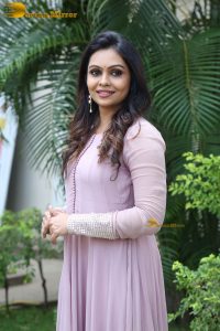 Indian actress tanvi ram in a pink salwar dress