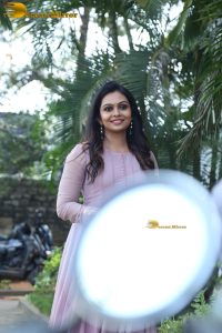 Indian actress tanvi ram in a pink salwar dress