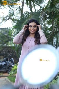 Indian actress tanvi ram in a pink salwar dress