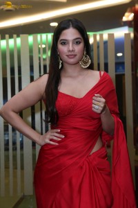 actress tanya hope sexy looks in a red saree