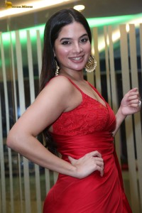 actress tanya hope sexy looks in a red saree