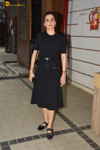 actress Taapsee Pannu in a black dress