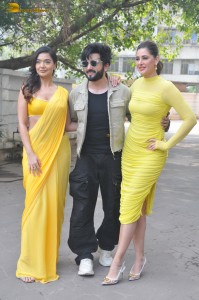 Dheeraj Dhoopar, Divya Agarwal, and Nargis Fakhri promote Tatlubaaz on November 17, 2023