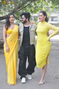 Dheeraj Dhoopar, Divya Agarwal, and Nargis Fakhri promote Tatlubaaz on November 17, 2023