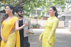 Dheeraj Dhoopar, Divya Agarwal, and Nargis Fakhri promote Tatlubaaz on November 17, 2023