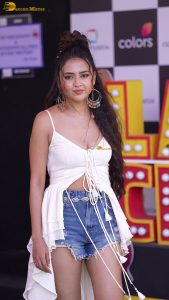 actress tejasswi prakash red-hot in a white top and denim shorts