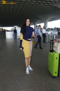 actress tejasswi prakash cute in black top and yellow skirt