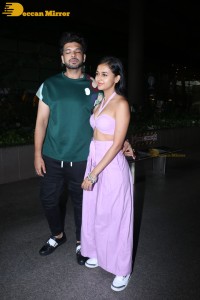 Karan Kundra and Tejasswi Prakash seen at the Mumbai Airport