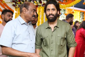 Thandel movie launch attended by Naga Chaitanya, Sai Pallavi, Nagarjuna, Venkatesh, and Allu Aravind