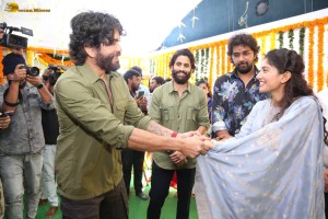 Thandel movie launch attended by Naga Chaitanya, Sai Pallavi, Nagarjuna, Venkatesh, and Allu Aravind
